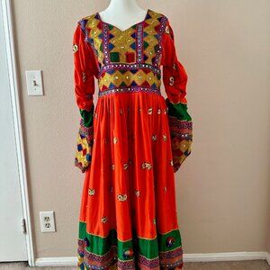 chinese dress ladies Afghani Embroidered Dress